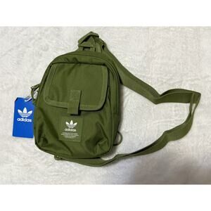 Adidas Original Utility Sling Bag Green White Crossbody Mini Backpack Unisex NWT